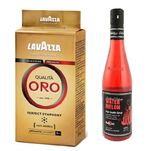 Кофе молотый и сироп арбуз